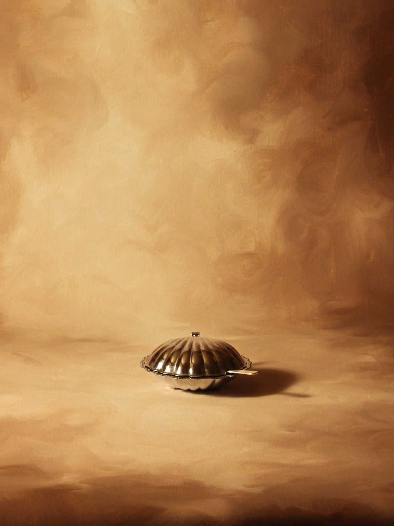 Concha de metal con su cuchara