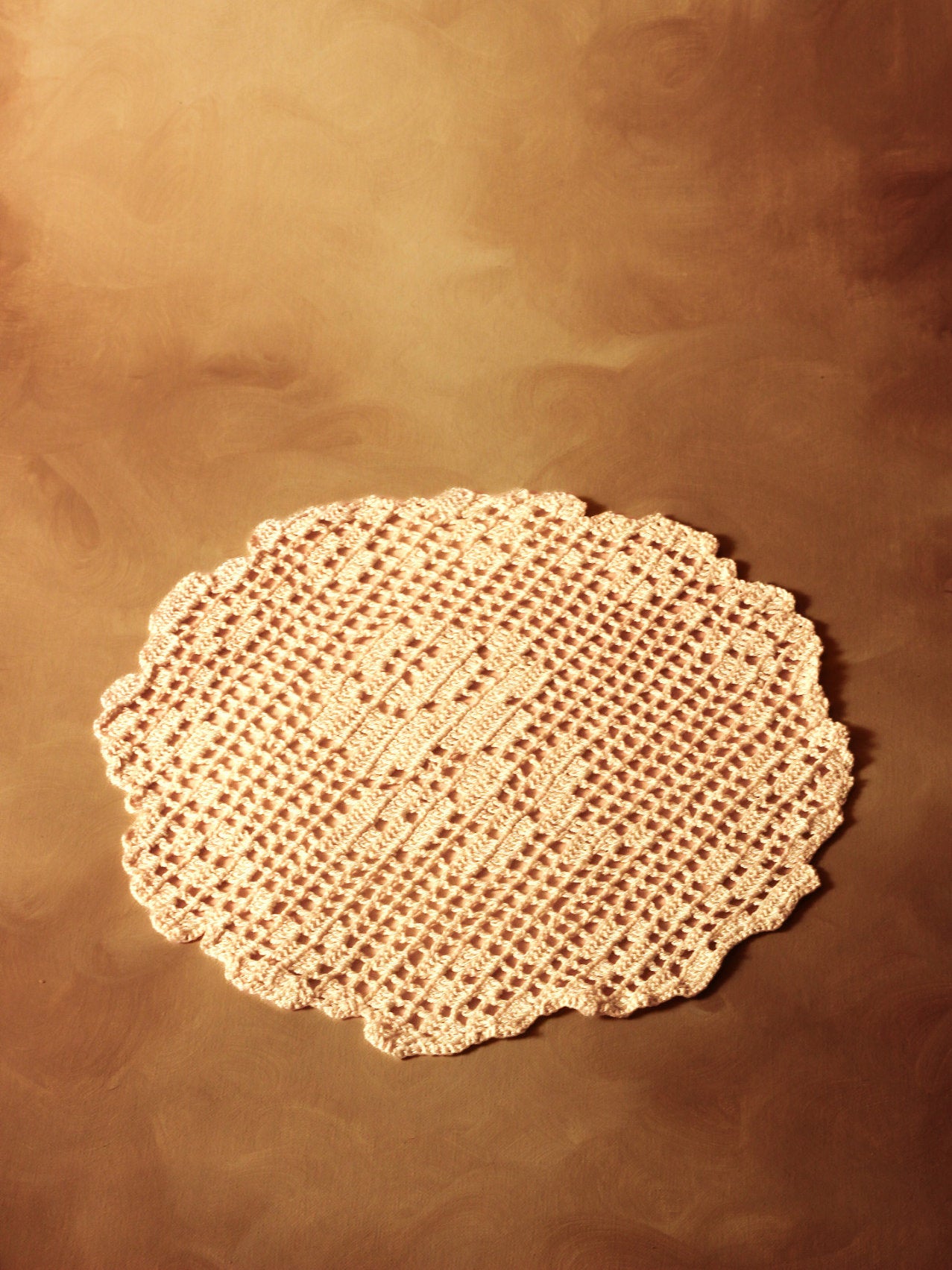 Tapete de ganchillo con rosa L