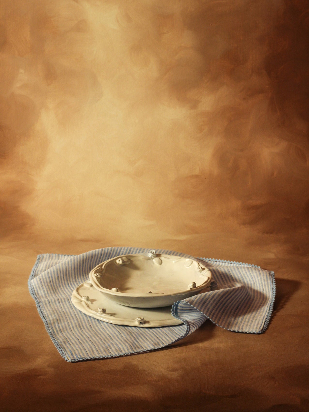 Servilleta azul rayas